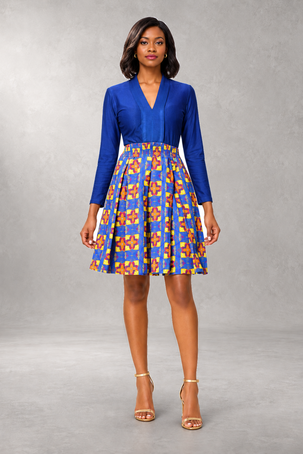 Calafia Langärmeliges Print-Kleid
