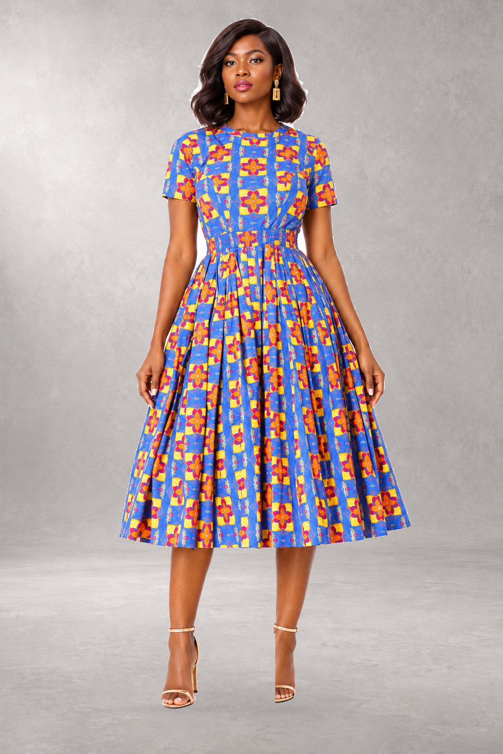 Taitu Kurzärmeliges Print-Kleid