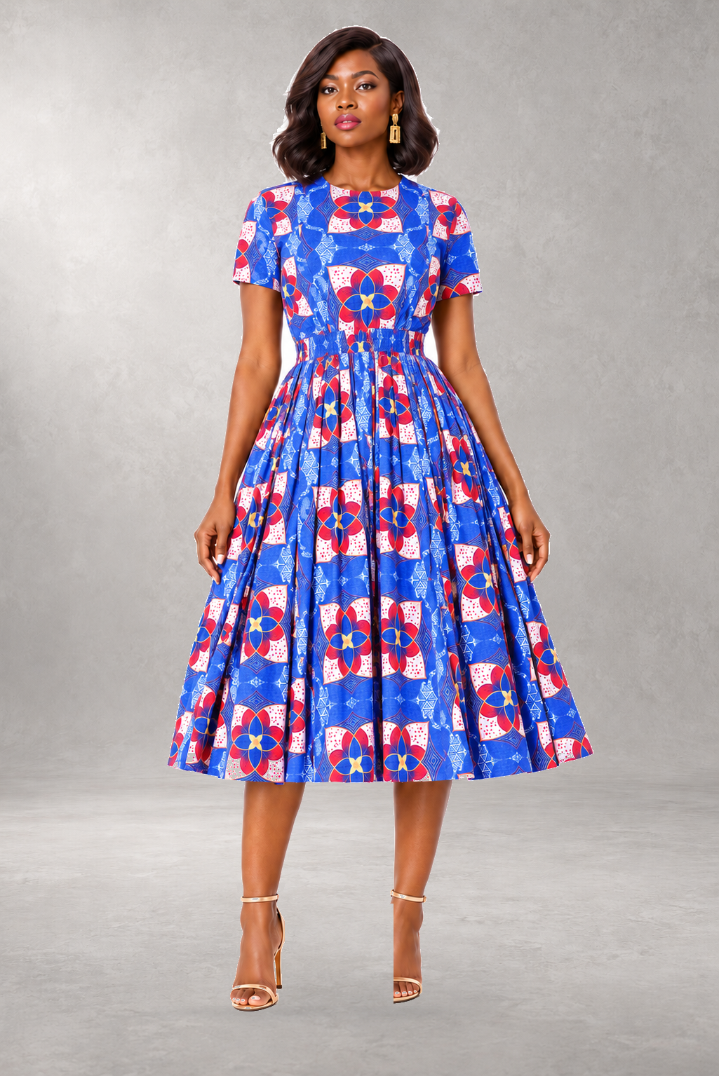Taitu Kurzärmeliges Print-Kleid