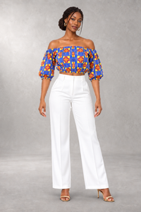 Aminatu Off-Shoulder Print Crop Top — Multi — ALLEON Fashion