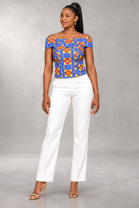 Candance Off-Shoulder Print Top — Multi — ALLEON Fashion