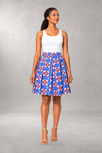 Kahina Print Skirt — Blue — ALLEON Fashion
