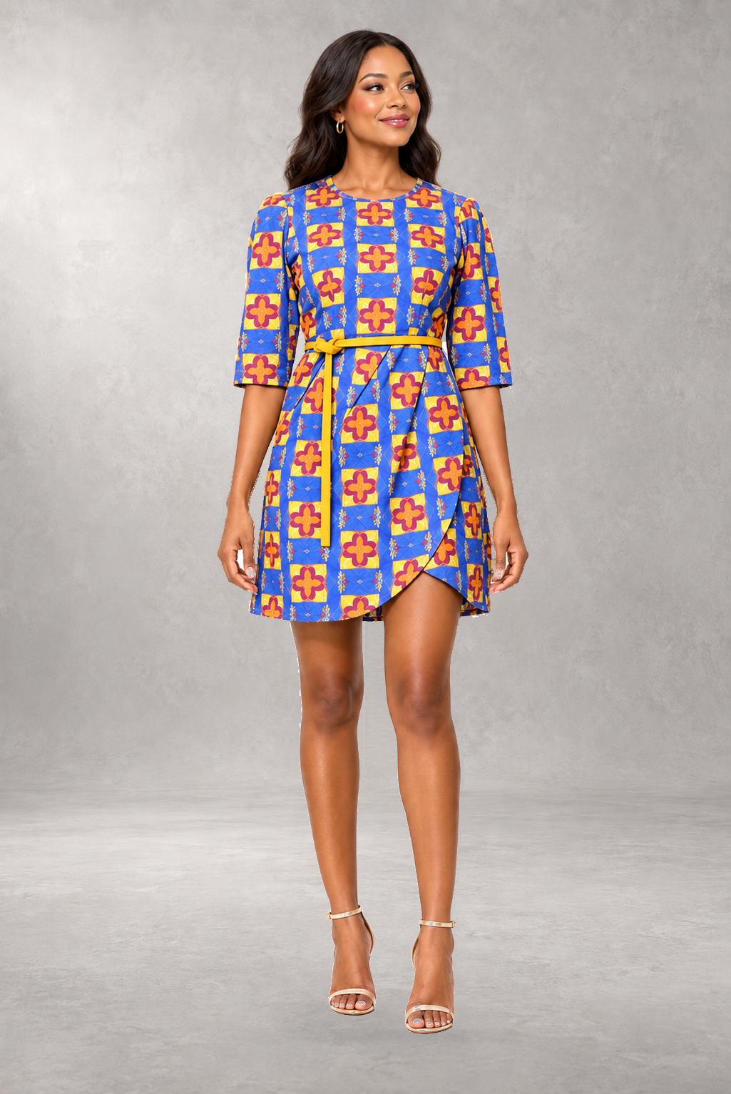 Nandi Wrap Print Dress — Multi — ALLEON Fashion