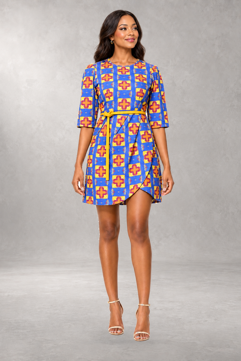 Nandi Wrap Print Dress — Multi — ALLEON Fashion