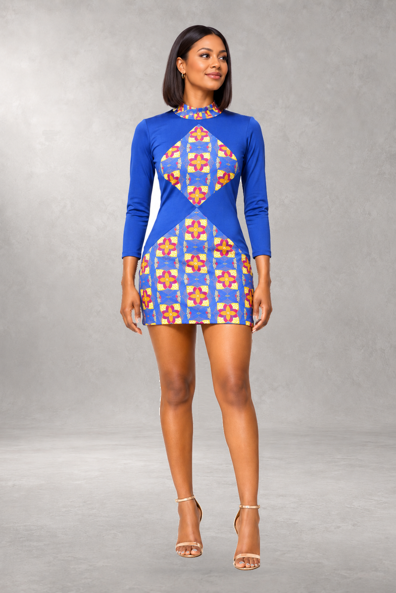 Nanny Long-Sleeve Print Dress — Multi — ALLEON Fashion