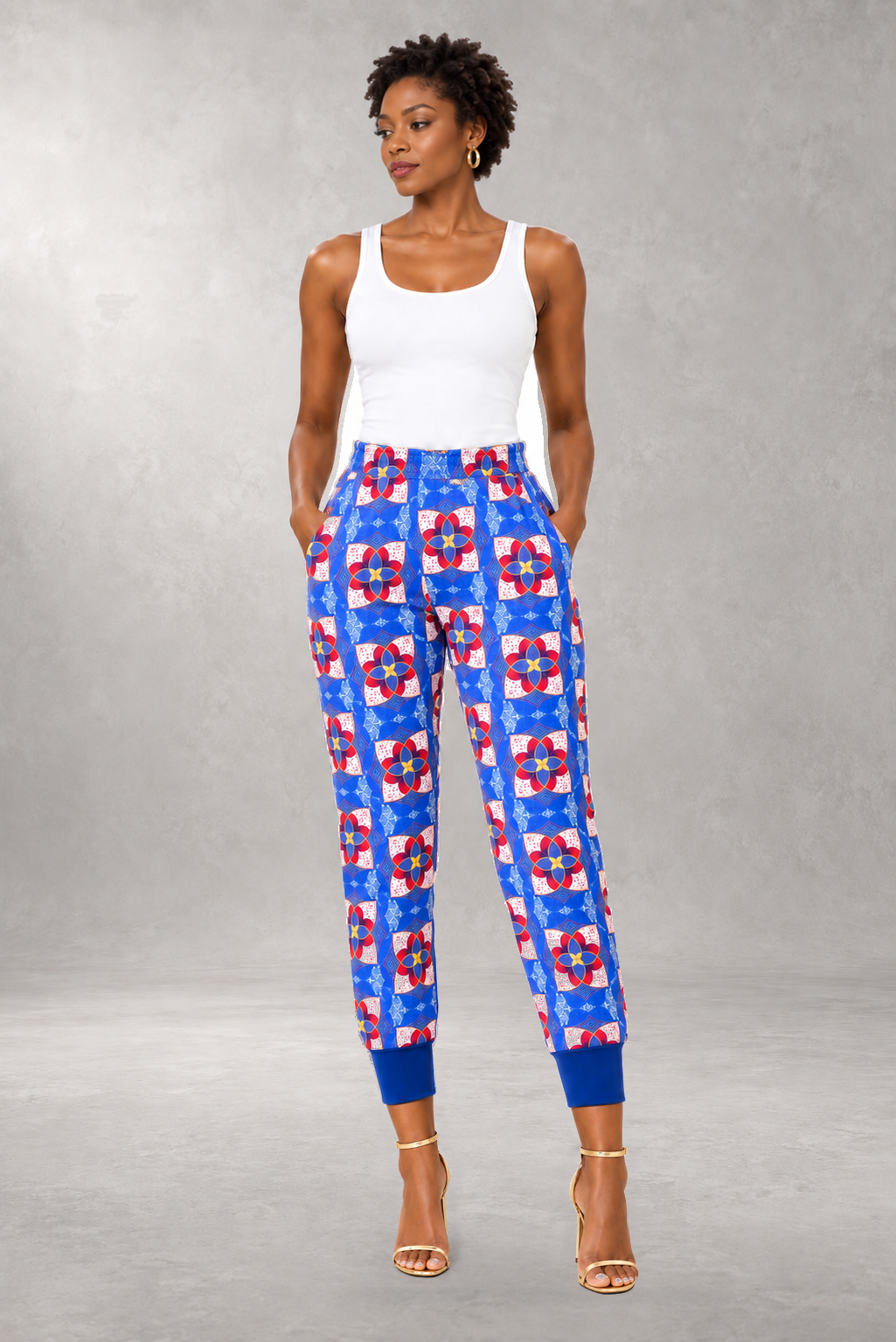 Ohema Print Pants — Blue — ALLEON Fashion