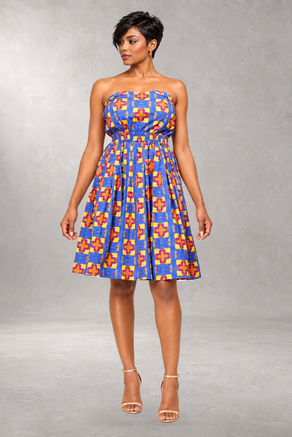 Pokou Off-Shoulder Print Dress — Multi — ALLEON Fashion