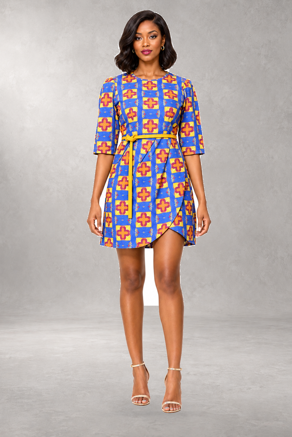 Nandi Wickel-Print-Kleid