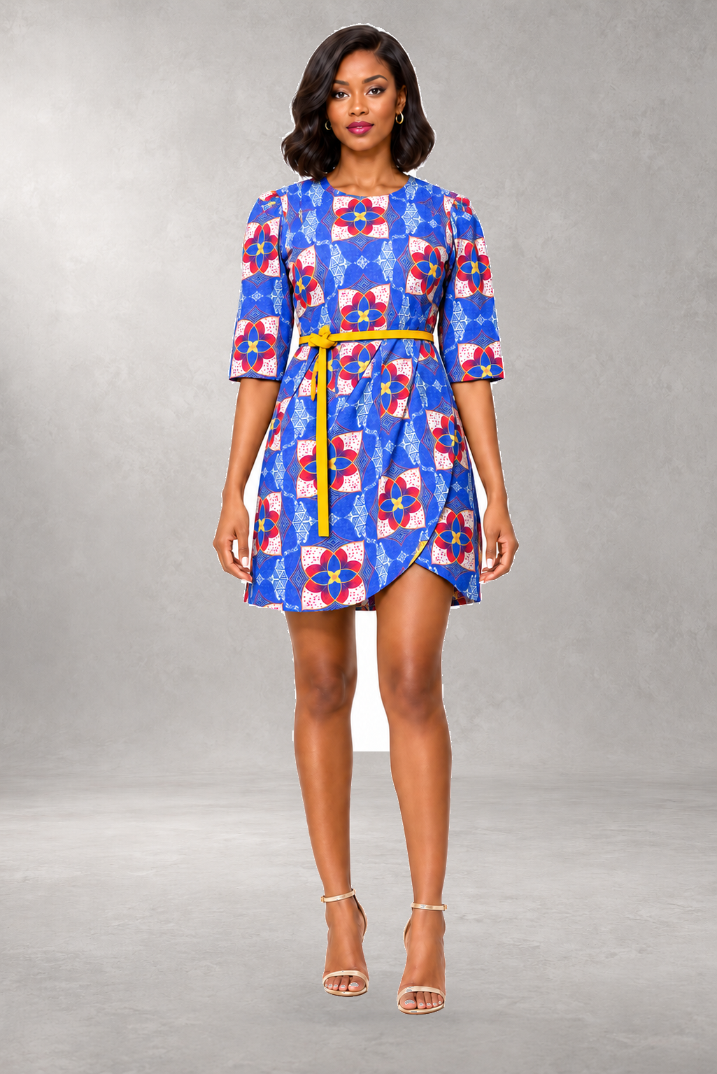 Nandi Wickel-Print-Kleid