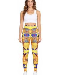 Print Leggings – Yellow – premium detail view 2