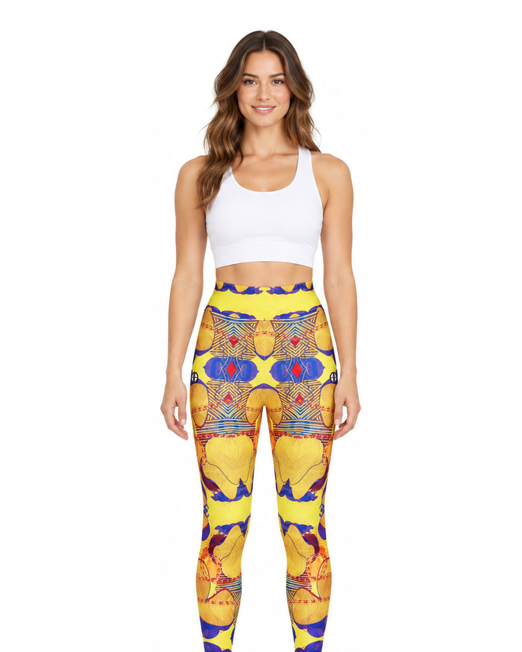 Print Leggings – Yellow – premium detail view 1
