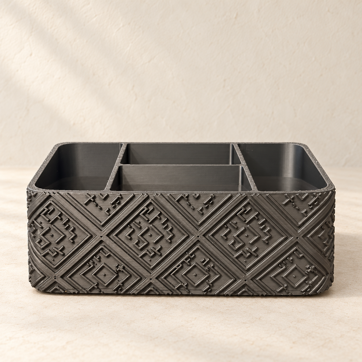Kasai Weave Tessera Four-Compartment Organizer, studio presentation