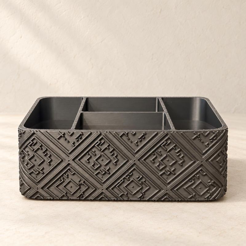 Kasai Weave Tessera Four-Compartment Organizer, studio presentation